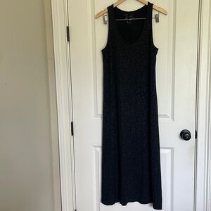 Adine & Co. Women’s Sleeveless Leopard Sheath Maxi Dress Black S